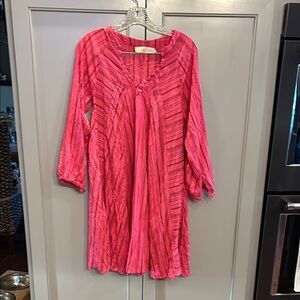 Natalie Martin Pink Striped Long Sleeve Mini Dress XS